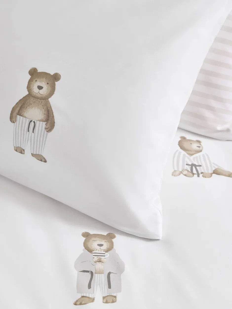 Beddengoedsets En Dekbedovertrekken|Next 2-delige set met omkeerbaar dekbedovertrek en kussensloop Wit/Naturel Bertie Bear