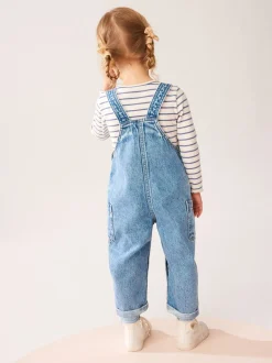 Rompertjes En Tuinbroeken|Sets En Combisets|Next Denim - 100% katoenen bretelbroek (3 mnd-7 jr)
