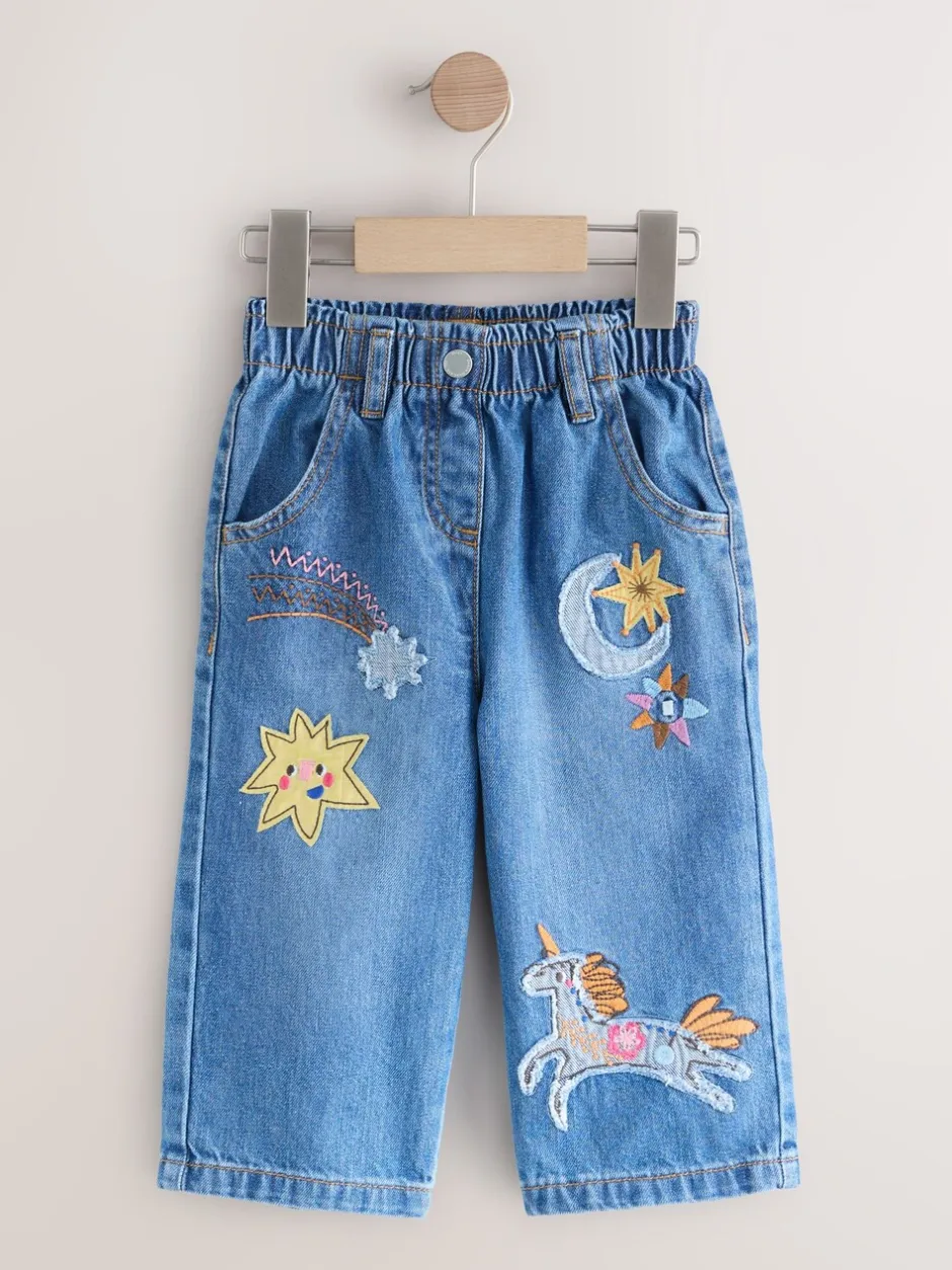 Jeans En Joggingbroeken|Jeans|Next Denim - Jeans versierd met eenhoorns (3mnd-7jr)