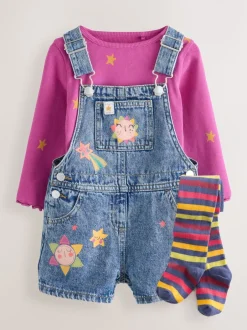 Jumpsuits En Playsuits|Next Denim - Set met kosmische tuinbroek (3mnd -7jr)