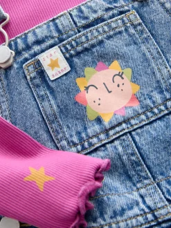 Jumpsuits En Playsuits|Next Denim - Set met kosmische tuinbroek (3mnd -7jr)