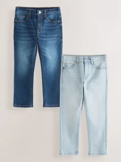 Jeans*Next - Stretchjeans 2 stuks (3-17jr) Denim Donkerblauw/Bleek