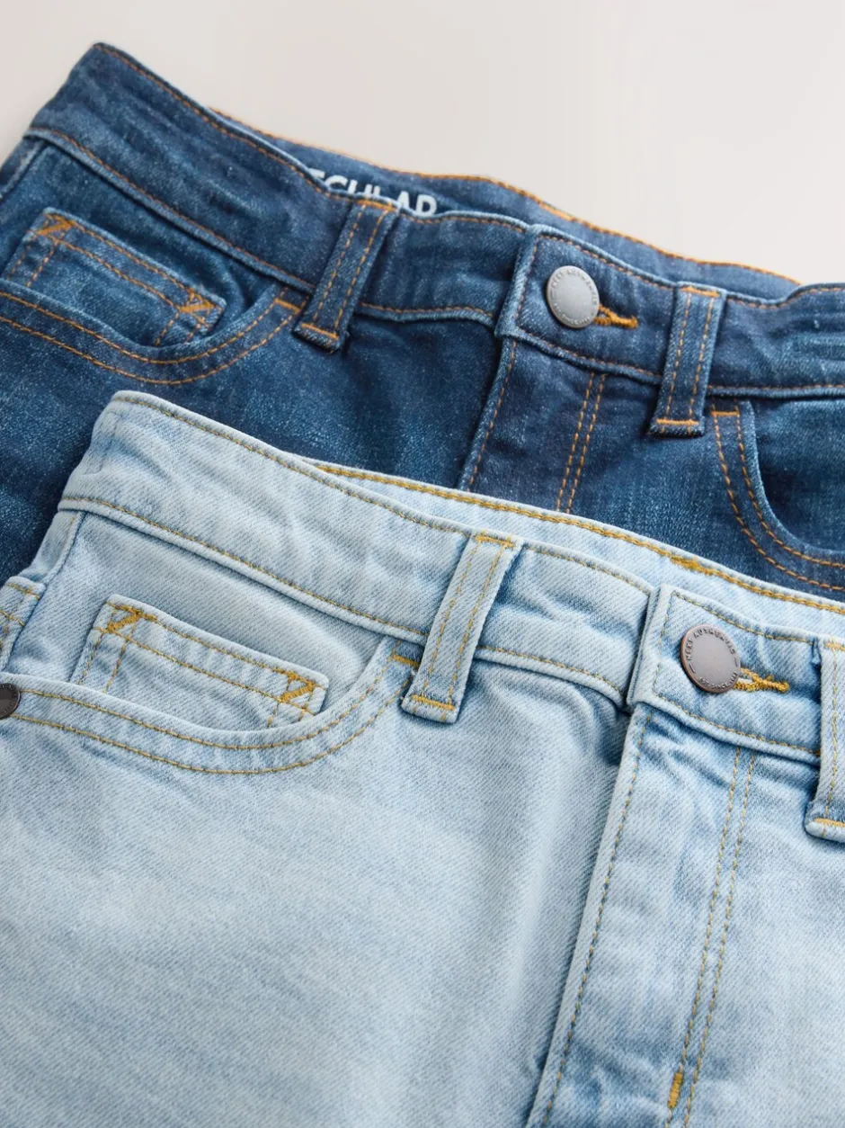Jeans*Next - Stretchjeans 2 stuks (3-17jr) Denim Donkerblauw/Bleek