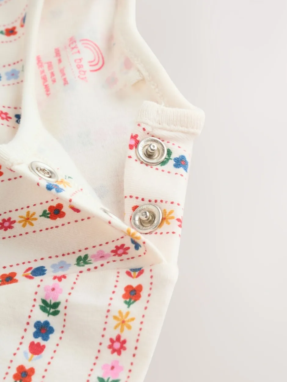 Rompertjes En Tuinbroeken|Tuinbroeken|Next - Set van bretelbroek en bodysuit met lange mouwen 2 -delig (0mnd -3jr) Denim met borduursel