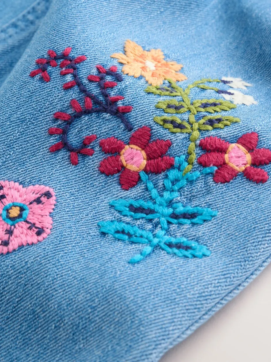 Rompertjes En Tuinbroeken|Tuinbroeken|Next - Set van bretelbroek en bodysuit met lange mouwen 2 -delig (0mnd -3jr) Denim met borduursel
