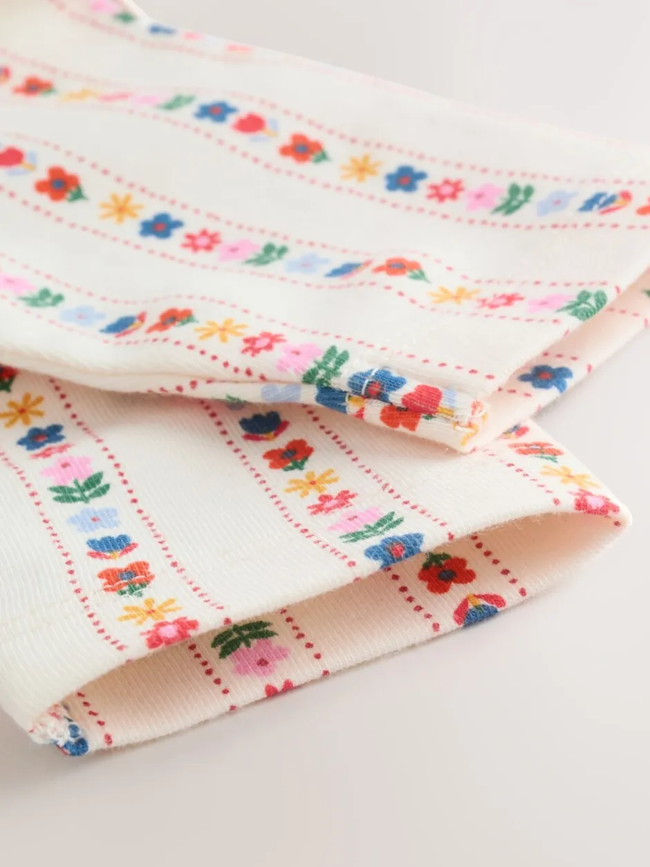 Rompertjes En Tuinbroeken|Tuinbroeken|Next - Set van bretelbroek en bodysuit met lange mouwen 2 -delig (0mnd -3jr) Denim met borduursel