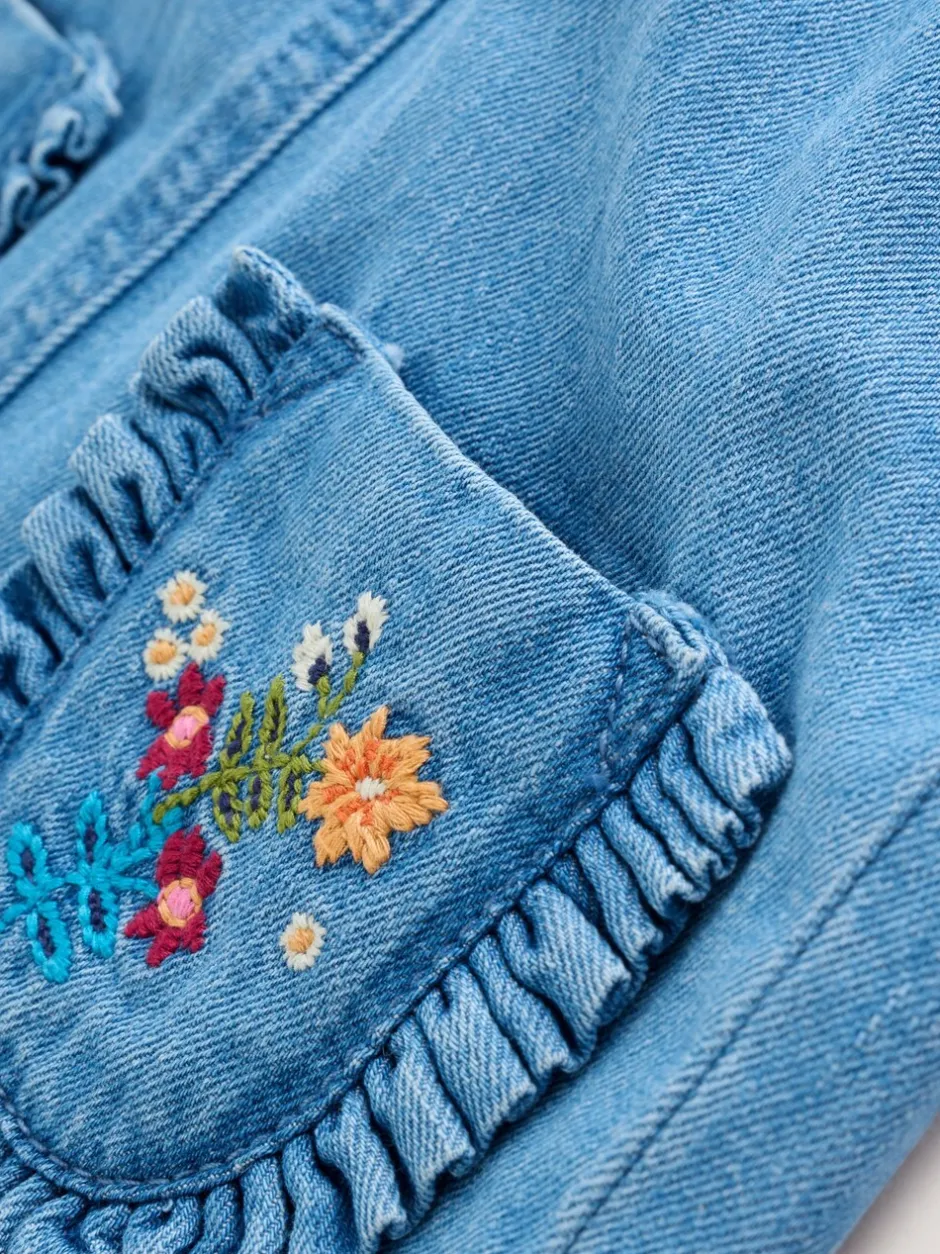 Rompertjes En Tuinbroeken|Tuinbroeken|Next - Set van bretelbroek en bodysuit met lange mouwen 2 -delig (0mnd -3jr) Denim met borduursel