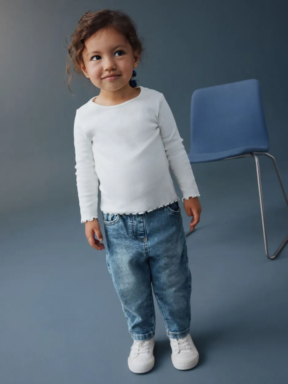 Jeans En Joggingbroeken|Jeans|Next - Mom jeans (3 mnd-7 jr) Denim met halve wassing