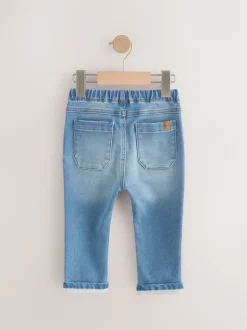 Jeans En Joggingbroeken|Jeans*Next - Superzachte jeans met stretch en elastische taille (3 mnd-7 jr) Denim met medium wassing