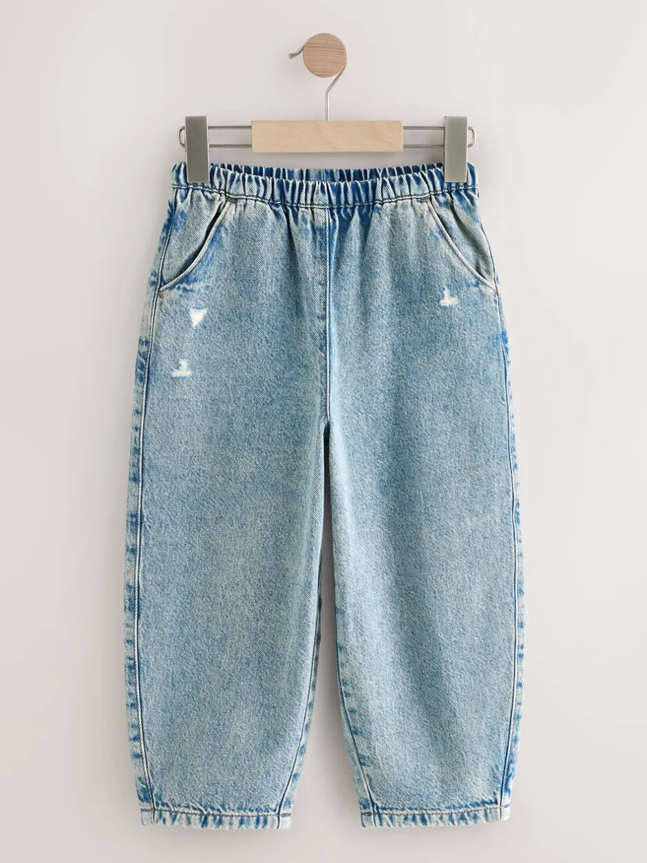 Jeans|Next - Barrel jeans met elastische taille (3-16jr) Denim tint