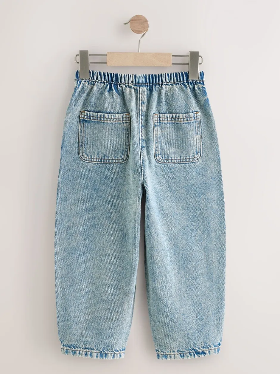 Jeans|Next - Barrel jeans met elastische taille (3-16jr) Denim tint