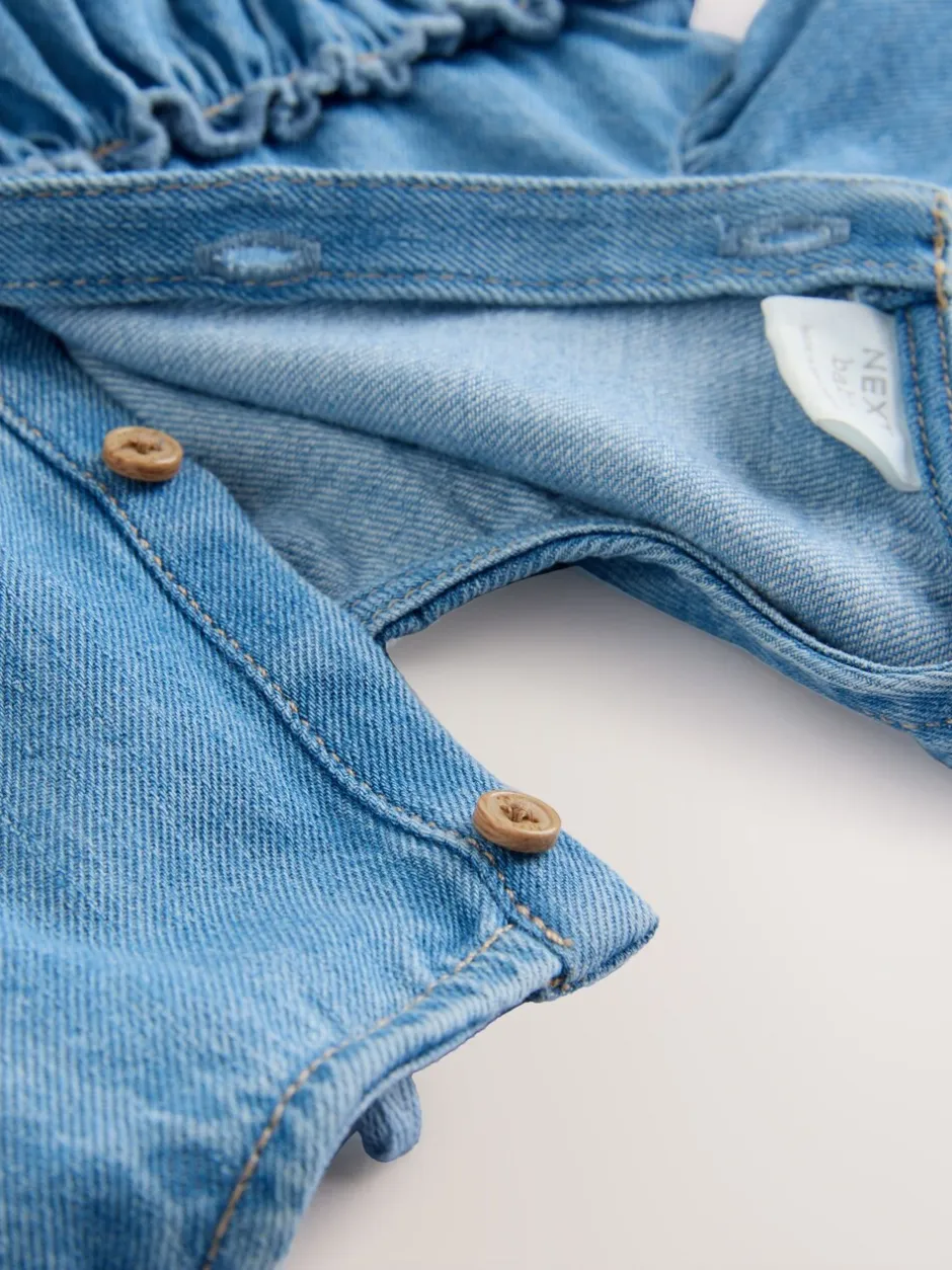 Rompertjes En Tuinbroeken|Babypakjes En Babypyjama's*Next Denimblauw - Babyrompers met bloemenprint Set 2 -delig met maillot (0mnd -3jr)