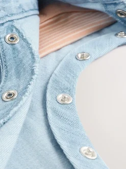 Rompertjes En Tuinbroeken|Tuinbroeken|Next Denimblauw - Babyset van tuinbroek en rompertje (0mnd-2jr)