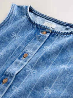 Overhemden En Blouses*Next Denimblauw - Denim Bow Sleeveless Waistcoat (3-16yrs)