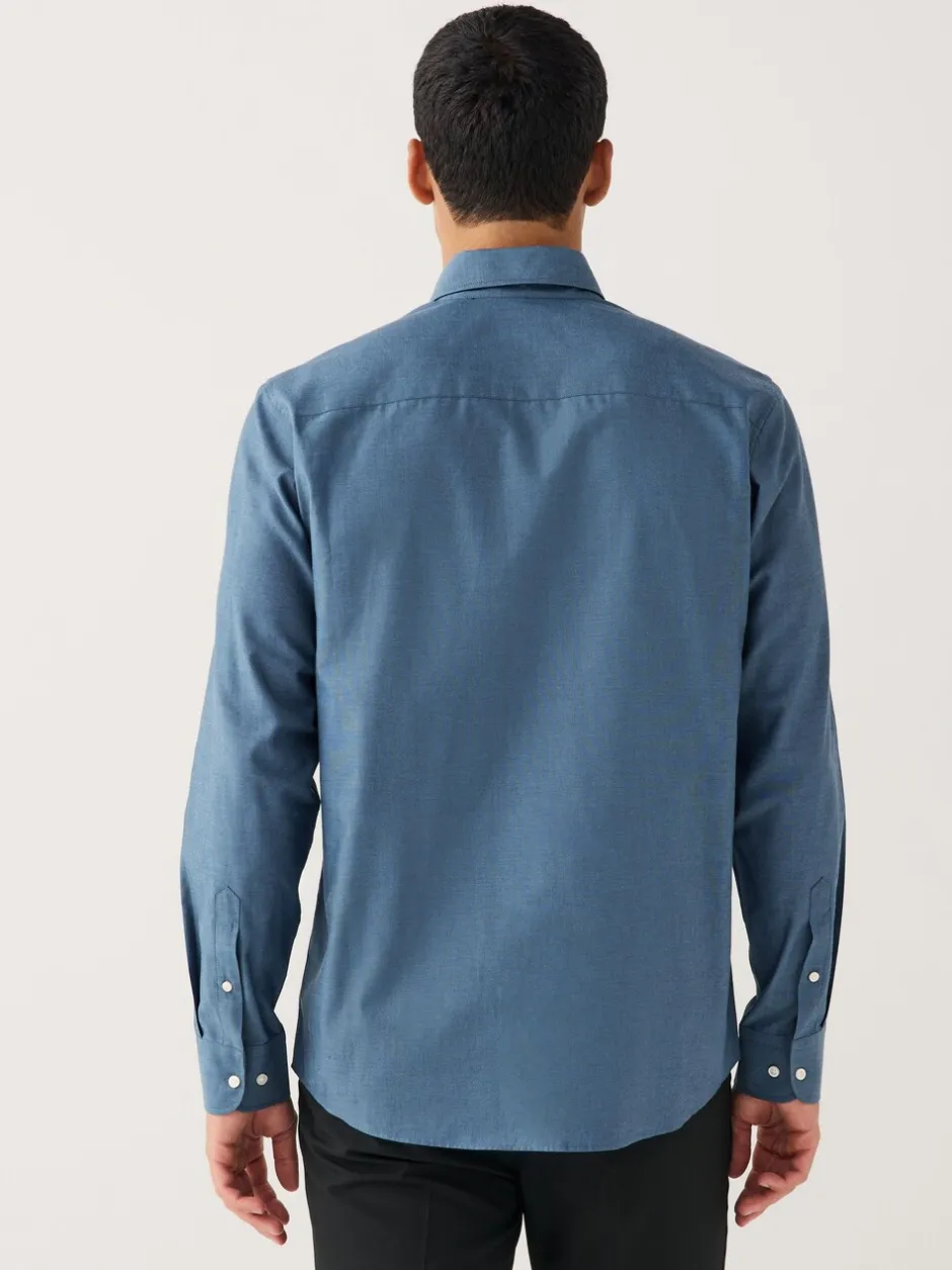 Formele Overhemden|Shirts*Next Denimblauw - Normale Pasvorm - Gemakkelijk te strijken Oxford overhemd met doorlopende knopen