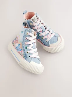 Sneakers|Next Denimblauw met regenboog - Hoge sneakers