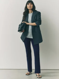 Leggings En Joggingbroeken*Next - Check Jersey Bootcut Leggings Denim-wassing