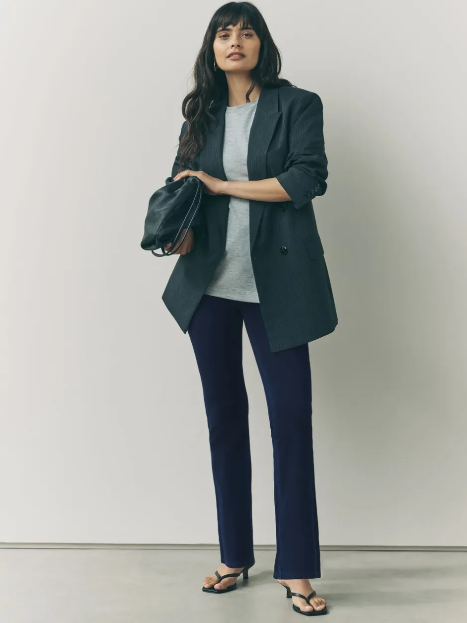 Leggings En Joggingbroeken*Next - Check Jersey Bootcut Leggings Denim-wassing