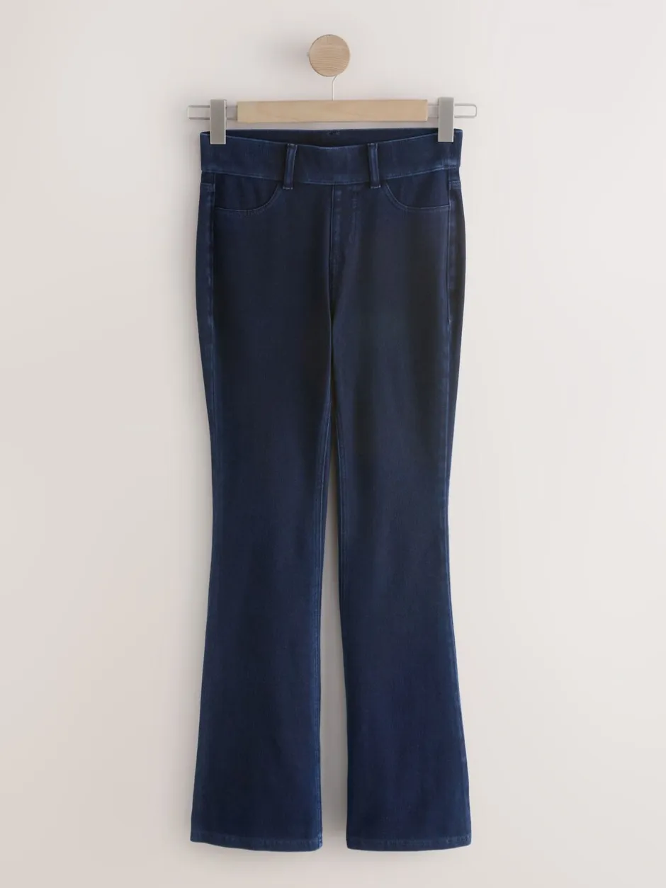 Leggings En Joggingbroeken*Next - Check Jersey Bootcut Leggings Denim-wassing