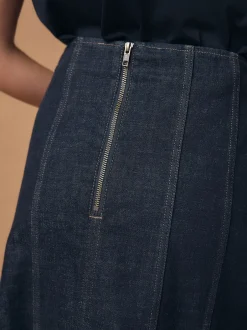 Rokken|Next Denim-wassing - Full Seamed Midi Skirt