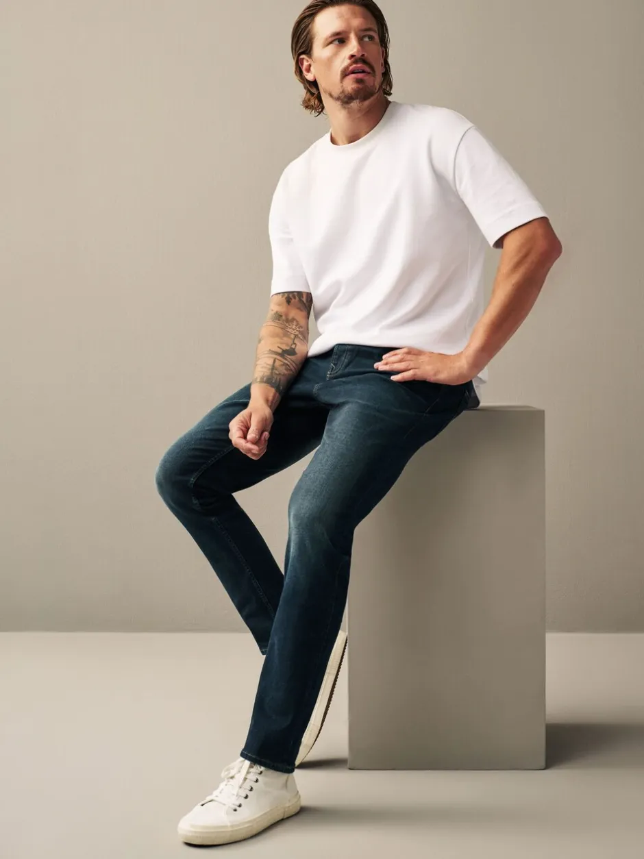 Jeans|Next Diepblauw - Slim Fit - Authentieke stretch denim jeans