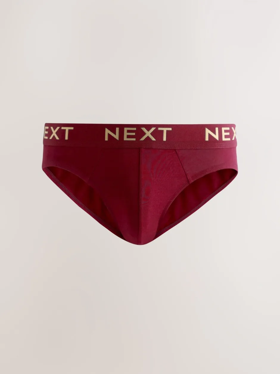 Ondergoed|Ondergoed|Next - Verpakking van 5 - Katoenrijke slips Dieprode/Groen/Blauwe kleur