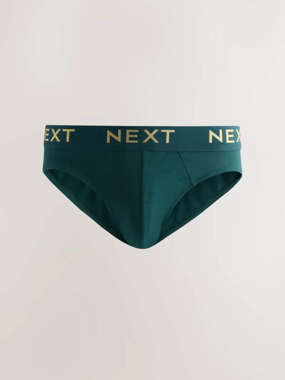 Ondergoed|Ondergoed|Next - Verpakking van 5 - Katoenrijke slips Dieprode/Groen/Blauwe kleur
