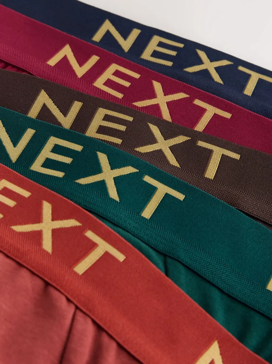 Ondergoed|Ondergoed|Next - Verpakking van 5 - Katoenrijke slips Dieprode/Groen/Blauwe kleur