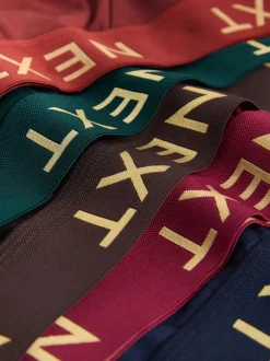 Ondergoed|Ondergoed|Next - Verpakking van 5 - Katoenrijke slips Dieprode/Groen/Blauwe kleur