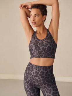 Beha's|Sportkleding|Next - Active sportbeha met dubbele gekruiste bandjes Dierenprint