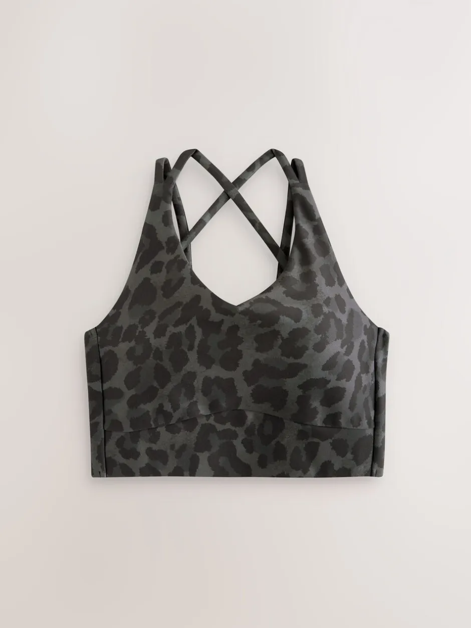 Beha's|Sportkleding|Next - Active sportbeha met dubbele gekruiste bandjes Dierenprint