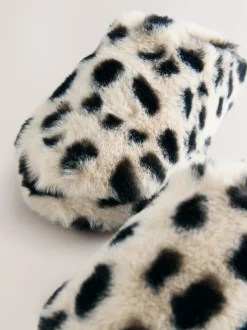 Pantoffels|Next - Pantoffels met imitatiebont Dierenprint