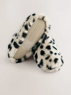 Pantoffels|Next - Pantoffels met imitatiebont Dierenprint
