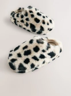 Pantoffels|Next - Pantoffels met imitatiebont Dierenprint