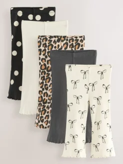 Broeken En Leggings*Next - Set van 5 flared leggings (3mnd-7jr) Dierenprint