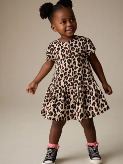 Jurken|Jurken|Next - Short Sleeve Cotton Dress (3mths-8yrs) Dierenprint