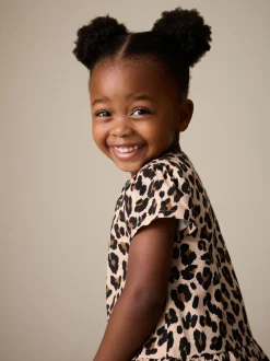 Jurken|Jurken|Next - Short Sleeve Cotton Dress (3mths-8yrs) Dierenprint
