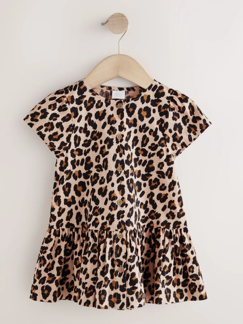 Jurken|Jurken|Next - Short Sleeve Cotton Dress (3mths-8yrs) Dierenprint