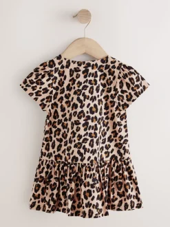 Jurken|Jurken|Next - Short Sleeve Cotton Dress (3mths-8yrs) Dierenprint