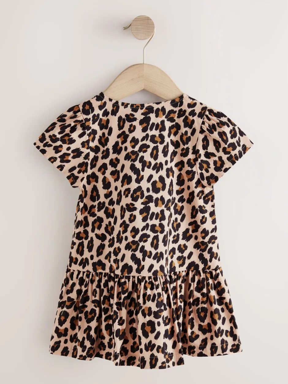 Jurken|Jurken|Next - Short Sleeve Cotton Dress (3mths-8yrs) Dierenprint