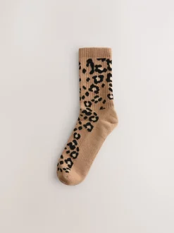 Sokken En Panty's|Next Dierenprintstreep - 3 Paar geribbelde enkelsokken met verzachte onderkant en voetholteondersteuning