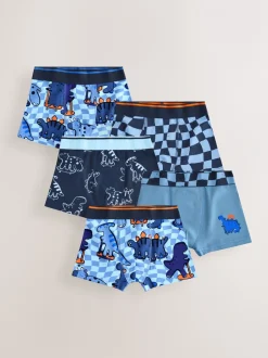 Ondergoed*Next - Junior karakter trunks 5 verpakking (1,5-16jr) Dino Checkerboard