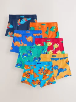 Ondergoed*Next Diverse kleuren met dinosaurusprint - Set van 7 boxershorts met zachte tailleband (1,5-10 jr)