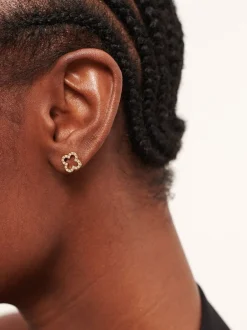 Sieraden*D.Louise Waterproof Pave Clover Studs Earrings