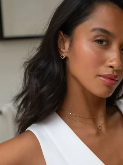 Sieraden*D.Louise Waterproof Pave Clover Studs Earrings
