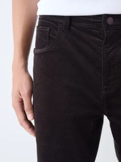 Broeken En Chino's|Next - Motionflex Corduroy Stretch Trousers Donker bordeauxrood