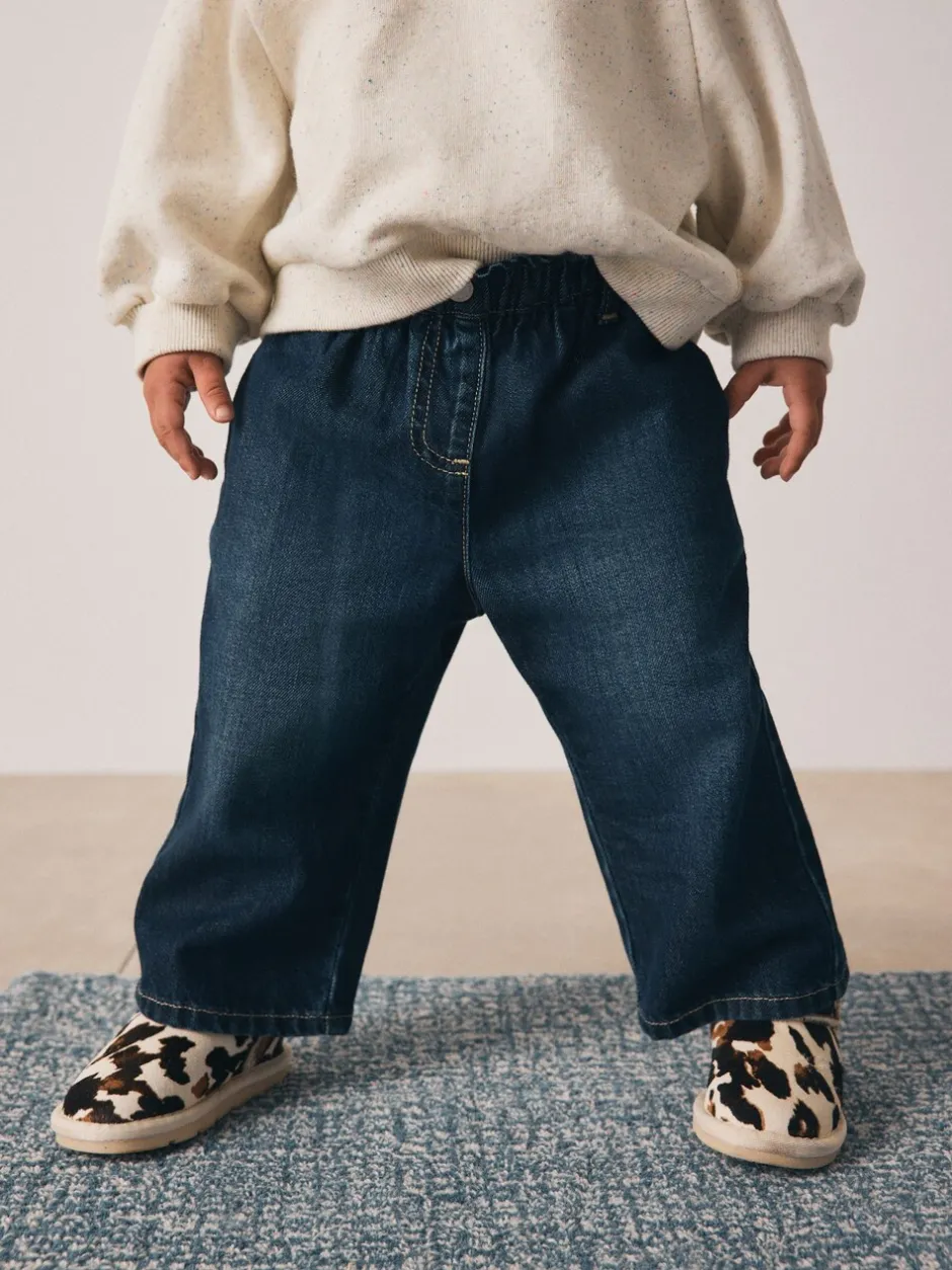 Jeans En Joggingbroeken|Jeans|Next - Jeans met wijde pijpen (3 mnd-7 jr) Donker gewassen denim