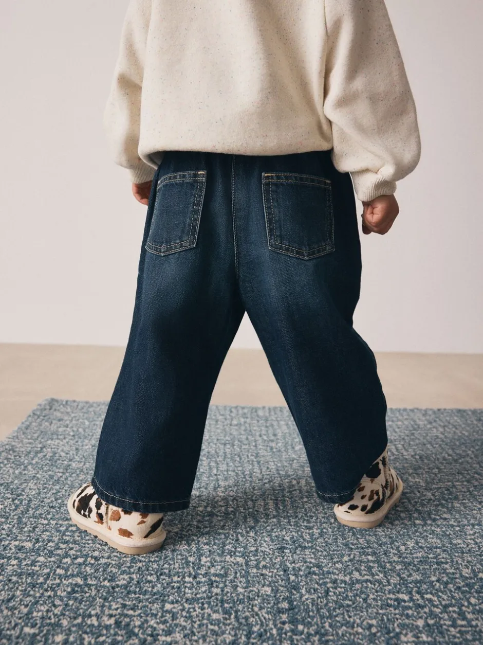 Jeans En Joggingbroeken|Jeans|Next - Jeans met wijde pijpen (3 mnd-7 jr) Donker gewassen denim