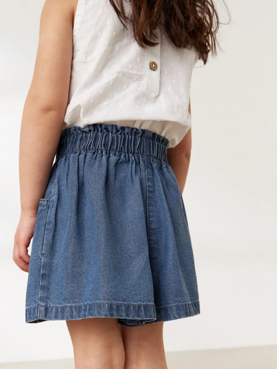 Shorts|Shorts En Rokken*Next - Short met knopen (3 mnd-7 jr) Donker gewassen denim