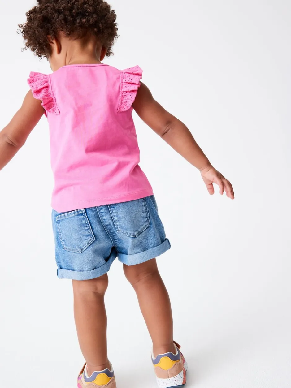 Shorts|Shorts En Rokken*Next Donker gewassen denim - Short met elastische taille (3 mnd- 10 jr)